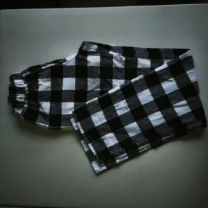 Pantalón de Pijama de Cuadros Blacos y Negros M - Image 2