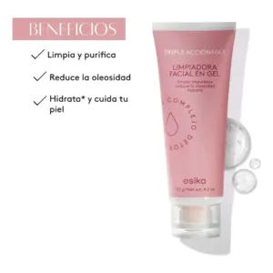 Limpiadora Facial En Gel  + Crema Multibeneficios Para Contorno de los Ojos Triple Acción Max ésika - Image 4